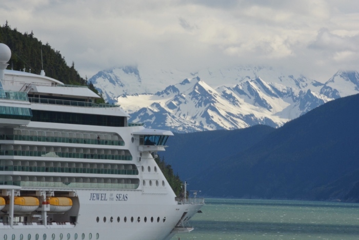 One of the larger cruise ships at dock in Skagway